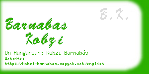 barnabas kobzi business card
