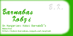 barnabas kobzi business card